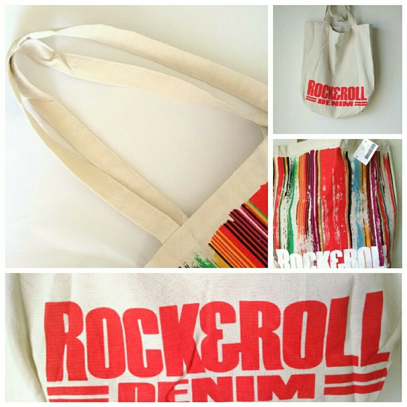 SOLD 🔥3/$15 Host Pick Rock n Roll Denim Bag - Picture 2 of 6